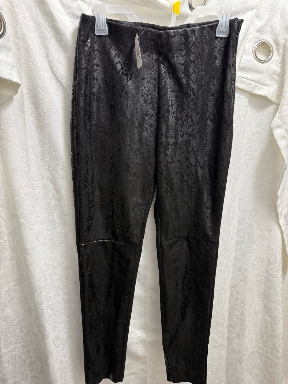 Haute Monde Black Faux-Snakeskin Leggings
